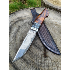 ХВИЛЯ ніж ручної роботи майстра студії MV Knify, купити замовити в Україні, сталь к110, в нержавіючому дамаску, 61 HRC. Photo 2